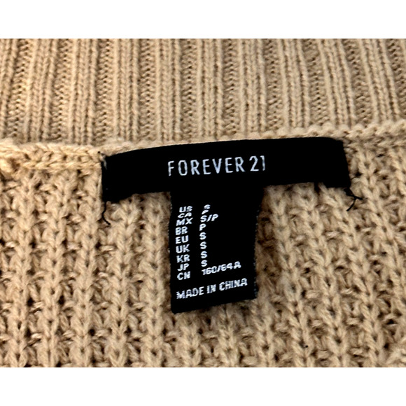 Forever 21 Camel Tan 5 Button Oversized Cardigan w Pockets Small - Picture 6 of 7